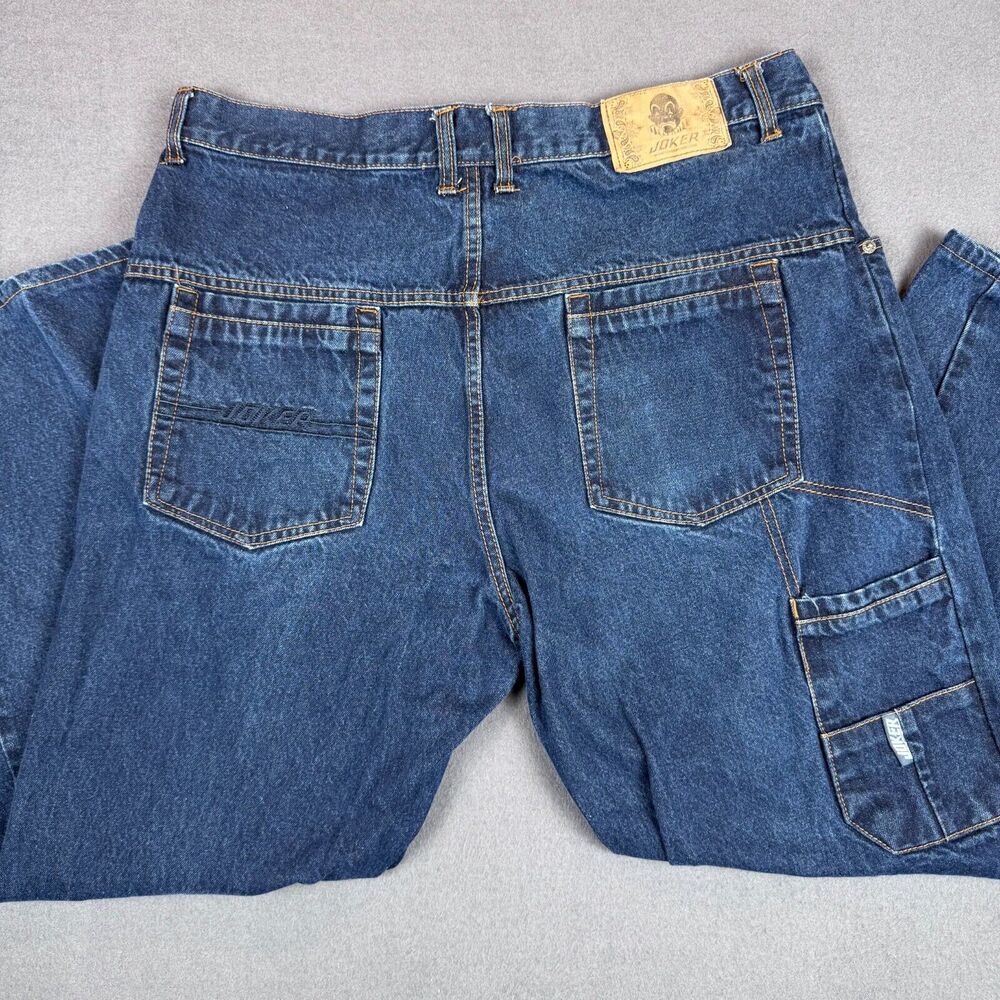 Y2K Joker Baggy Jeans Mens 38x29 Vintage UK Brand Loose Relaxed Skater Grunge